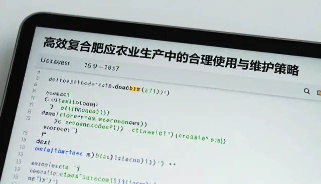 高效复合肥在农业生产中的合理使用与维护策略
